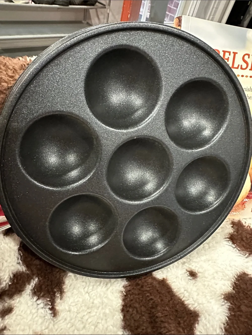 Ebelakicer Stuffed Pancake Pan Skillet - Black With New CookBook